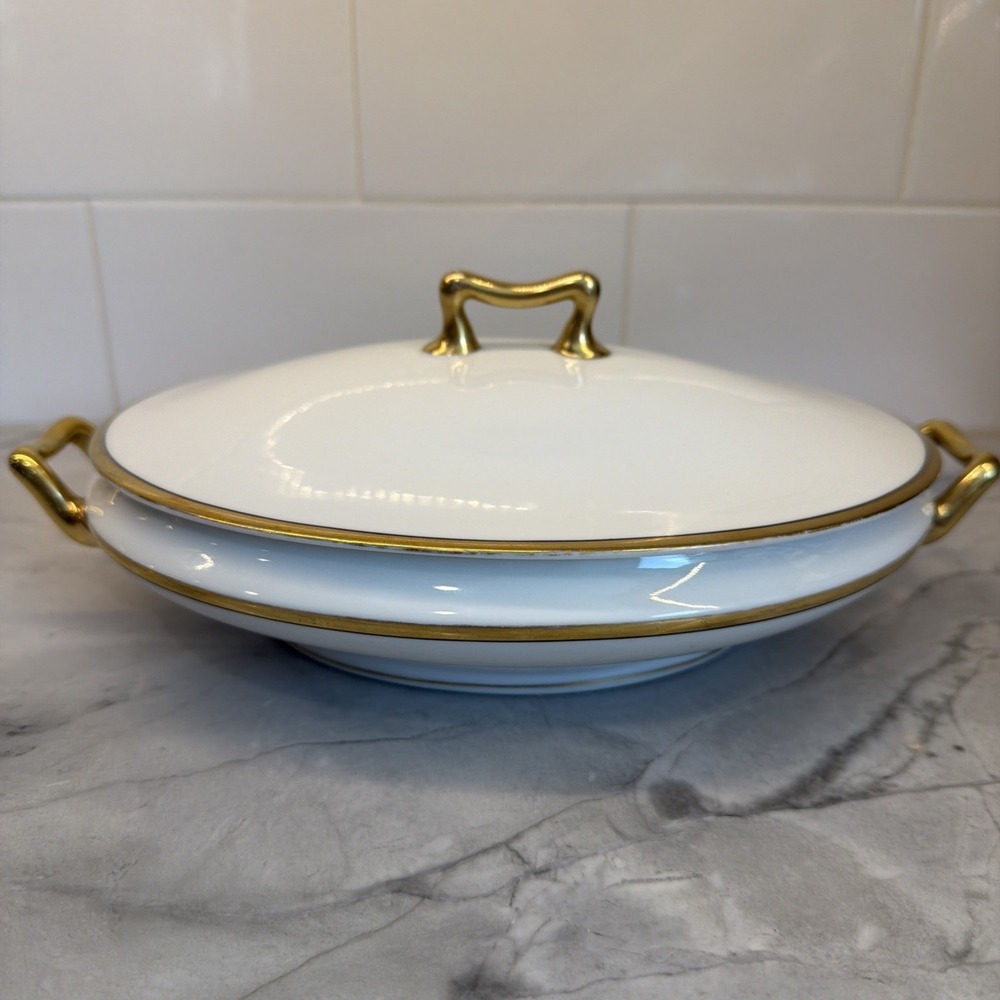 Hohenzollern Bavaria China The Clayton Serving / Casserole Dish W Lid Gold Trim
